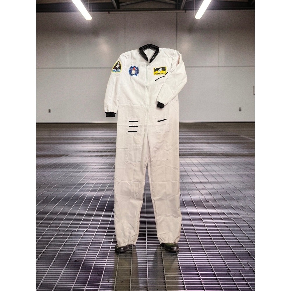 EraSpooky Mens Astronaut Costume White Space Suit Jumpsuit with Helmet Size M